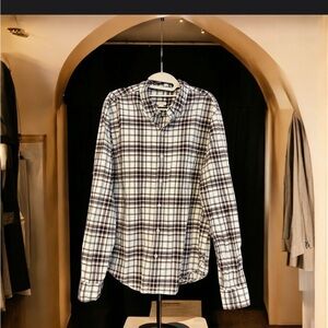 Fossil Men's Checkered Long Sleeve Button Down Shirt, XL